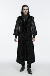 Gilet gothique pour homme sans manches à imprimé floral noir avec laçage